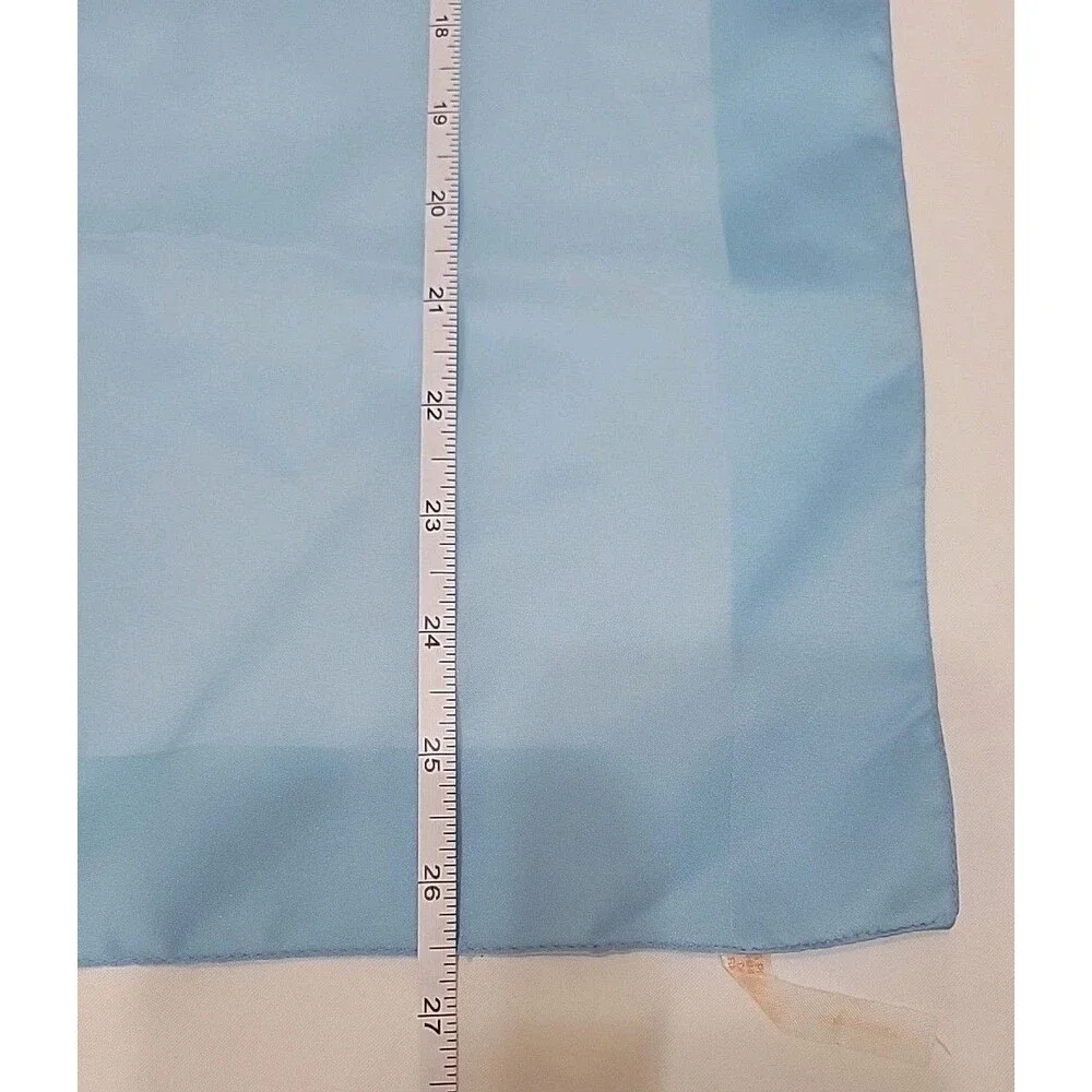 Vintage Italian Square Scarf 100% Polyester Solid Blue 26.5
